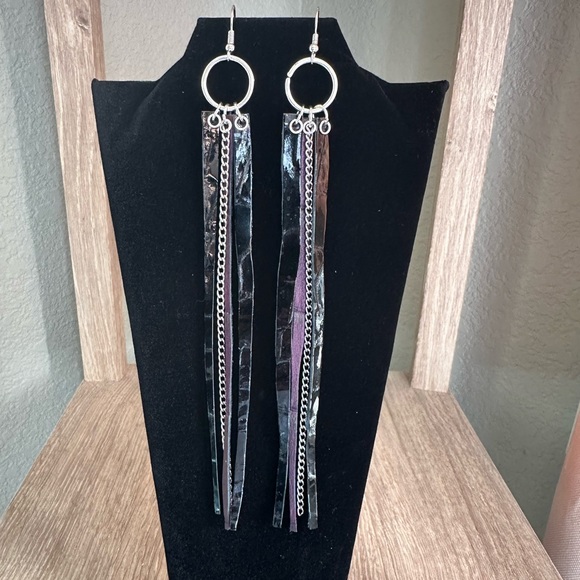 Leather Handmade Earrings - Picture 1 of 6